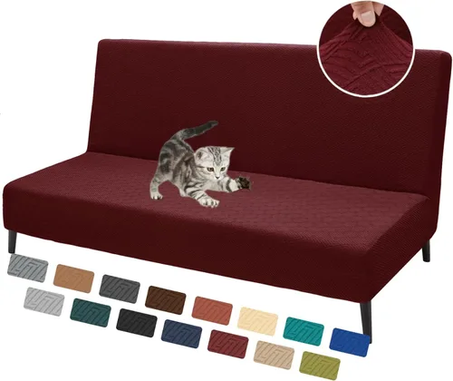 Vista 16 de XINEAGE - Funda elástica para futón y sofá cama, tamaño matrimonial, color Beige