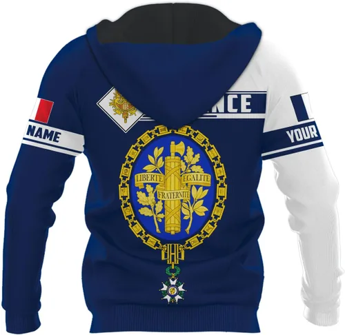 Vista 7 de Vybonz - Camisa personalizada de Francia para hombres y mujeres, Torre Eiffel París, camiseta con capucha de Francia, ropa de fútbol con bandera