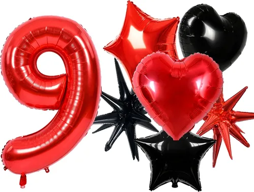 Vista 197 de Toniful - Globos de helio grandes de números del 0 al 9 de 40 pulgadas, color negro, globos digitales de número 0, globos de papel de aluminio
