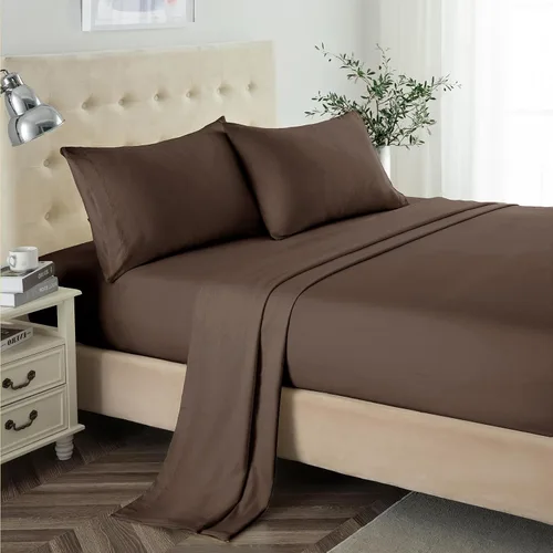Vista 8 de Lanest Housing - Juego de sábanas tamaño individual XL, 2400 hilos, sábanas de microfibra suaves de bolsillo profundo, sábanas para dormitorios Negro