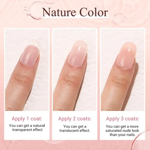 Vista 5 de AZUREBEAUTY Kit de uñas en polvo de inmersión, gelatina translúcida blanca lechosa, rosa desnudo, neutro, claro, 8 colores, juego de polvo