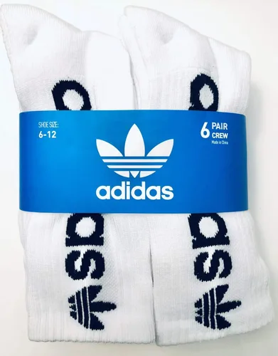 Vista 3 de Adidas Calcetines deportivos deportivos para hombre que absorben la humedad, 6 unidades6 pares (talla de zapato 6-12)
