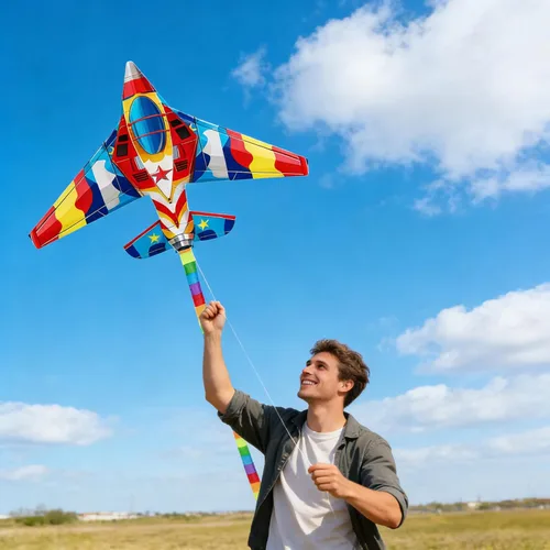 Vista 7 de HENGDA KITE Paquete de 2 cometas de avión de combate para adultos, fáciles