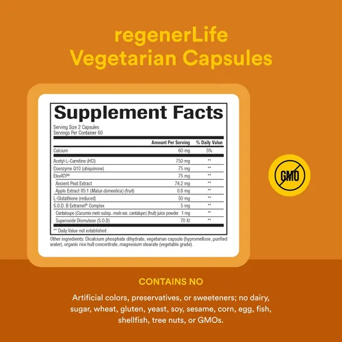 Vista 6 de Natural Factors REGENERLIFE®, 120 Cápsulas