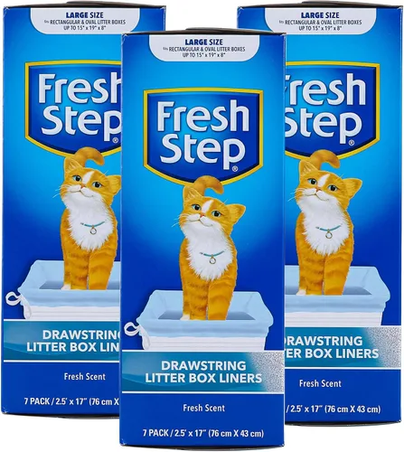 Vista 16 de Fresh Step Bolsas de arena para gatos con cordón, bolsas de arena perfumadas resistentes para sartenes ovaladas y rectangulares grandes, control