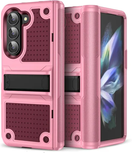 Vista 40 de Jeylly Funda para Samsung Z Flip 3, Z Flip 4, de grado militar, a prueba de golpes, con soporte estable, protección de bisagra, cubierta resistente