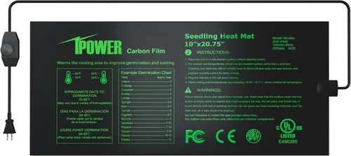 Vista 20 de iPower Alfombrilla térmica de siembra de 10 x 20.75 pulgadas, película de carbono mejorada, cálida, impermeable, para interiores, germinación