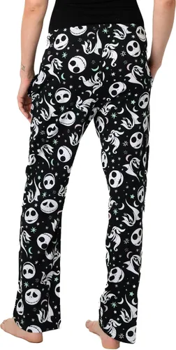 Vista 2 de Disney Pantalones de descanso para mujer, pantalones de pijama de algodón con estampado completo