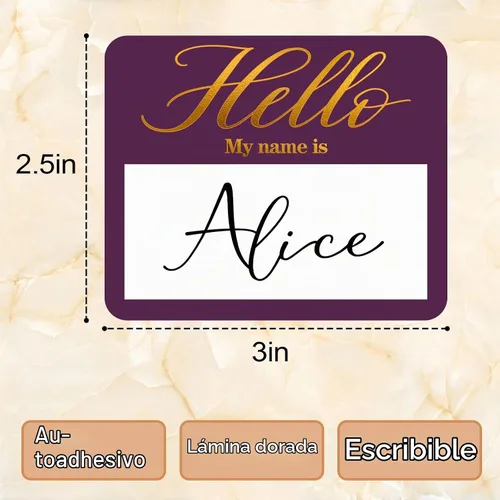 Vista 7 de Calcomanías con texto en inglés «Hello My Name is», 120 unidades, etiquetas autoadhesivas de nombre de 3 x 2.5 pulgadas para aulas, reuniones