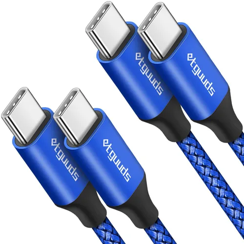 Vista 12 de etguuds Cable largo USB C a USB C de 10 pies, paquete de 2, 60W USBC a USBC, cable de carga tipo C a C de carga rápida para iPhone 17 16 15 Pro Max