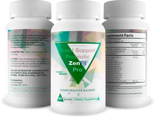 Vista 4 de Probiótico Zenfit Pro de apoyo sanguíneo - Nuestro mejor suplemento probiótico de apoyo para la sangre - Promueve la salud del azúcar