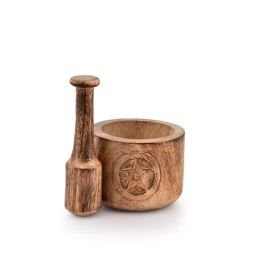 Vista 2 de Kaizen Casa Mortero de madera y mortero de ajo triturador de mano trituradora de utensilios de cocina