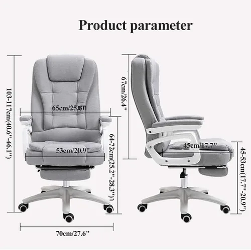 Vista 3 de Katzowen Silla de computadora de oficina, silla de escritorio para computadora, silla ejecutiva de tela con reposabrazos, silla de oficina
