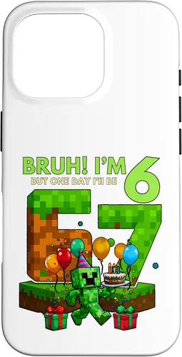 Vista 20 de Bruh I'm 6 But One-Day I'll Be 67 Retro 6th Birthday Kids Case for iPhone 17