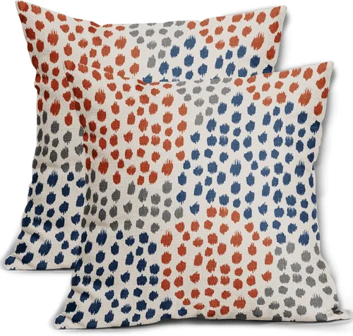 Vista 83 de Sweetshow Juego de 2 fundas de almohada de 16 x 16 pulgadas, diseño bohemio, con diseño de lunares, moderno y moderno, para exteriores, decorativas
