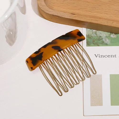 Vista 3 de 6 peines de acetato exquisitos para el cabello, pequeños de siete dientes, flequillo decorativo para el cabello, accesorios de estilo de moda