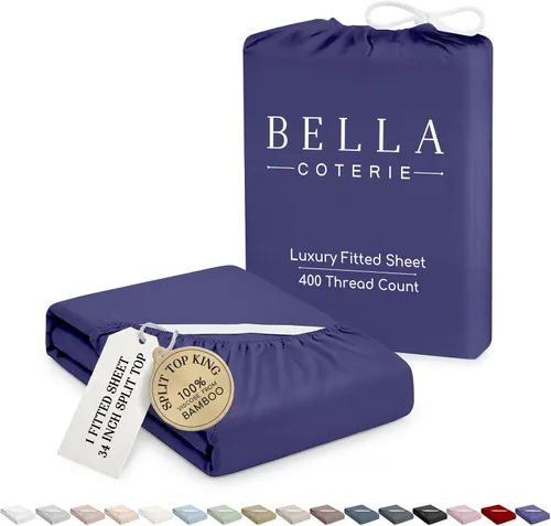 Vista 24 de Bella Coterie - Sábana bajera ajustable de viscosa de bambú de lujo, tamaño individual, 100% cultivada orgánicamente, ultrasuave, refrescante
