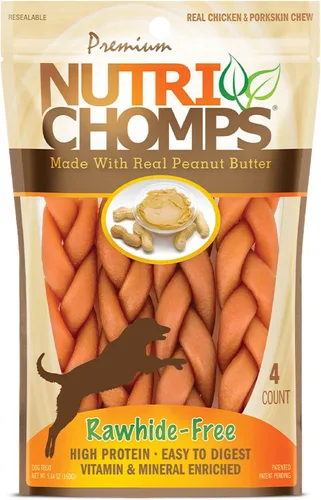 Vista 10 de NutriChomps Masticables para Perros, Trenzas de 6 Pulgadas, Fáciles de Digerir, Snacks para Perros sin Piel Cruda, Saludables, Pollo Real, Sabores a