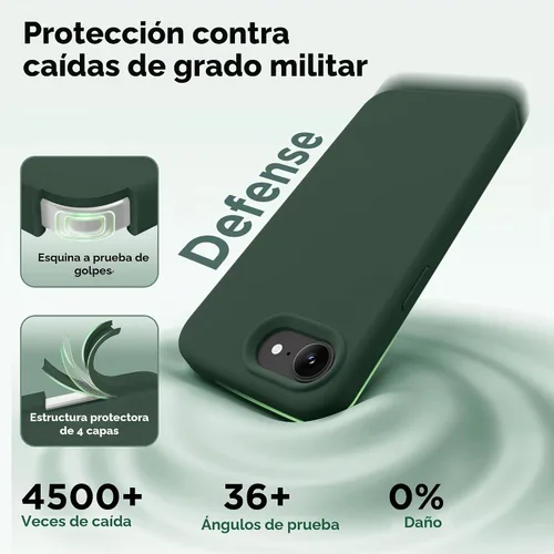 Vista 5 de GolbinBox - Funda magnética para iPhone 17e/16e, funda de silicona, color Verde militar