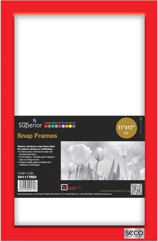Vista 18 de Marco para póster Sseco – Stuart superior frontal carga fácil de abrir Snap, color Plata anodizado marco (sn1144), Plateado