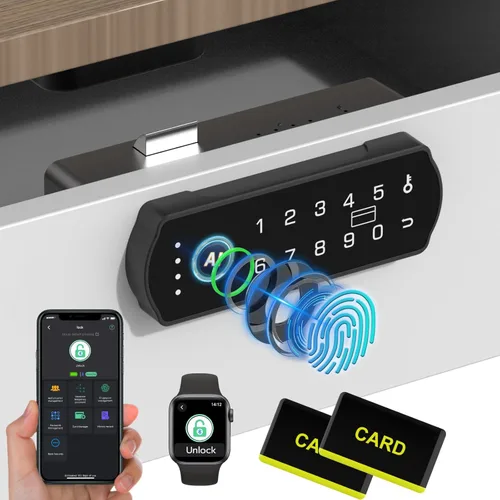 Vista 12 de Eseesmart Cerradura inteligente para gabinete, cerradura magnética electrónica digital RFID sin llave Bluetooth seguridad para niños, cerraduras