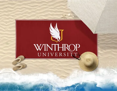 Vista 3 de Winthrop University - Toalla de playa redonda (60 pulgadas) o rectangular (30 x 60 pulgadas), toalla de piscina grande súper absorbente, sin arena