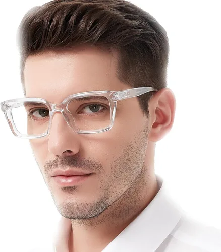 Vista 9 de MARE AZZURO Gafas de lectura cuadradas retro 1.00 para hombres lectores grandes 100 125 150 175 200 225 250 275 300 350 400 500 600 (Verde, 1.0)