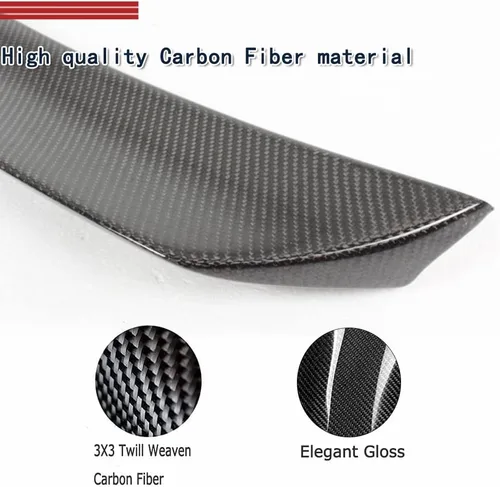 Vista 4 de Alerón de tronco de fibra de carbono para Benz W204 Clase C de 2 puertas 2008-2014 Alerón de la tapa trasera de la cubierta trasera