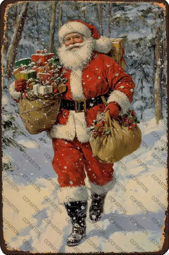 Vista 10 de CCPARTON Carteles de Feliz Navidad Graciosos Cartel de Hoja de Estaño para Decoración del Hogar Interior Jardín Patio Exterior Porche 8x12 Pulgadas