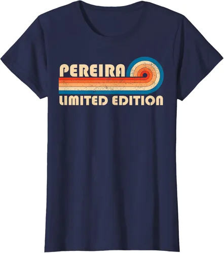 Vista 29 de PEREIRA - Camiseta vintage con apellido retro de los años 80 y 90, Negro