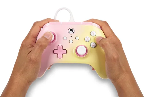Vista 3 de PowerA Advantage Wired Controller for Xbox Series XS - Pink Lemonade, Xbox Controller with Detachable 10ft USB-C Cable, Mappable Buttons, Trigger