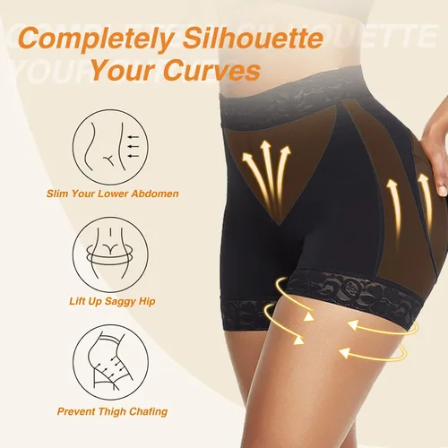 Vista 3 de FeelinGirl Calzones levantadores de glúteos realzadores de cadera moldeadores de abdomen moldeadores de cuerpo pantalones cortos de faja