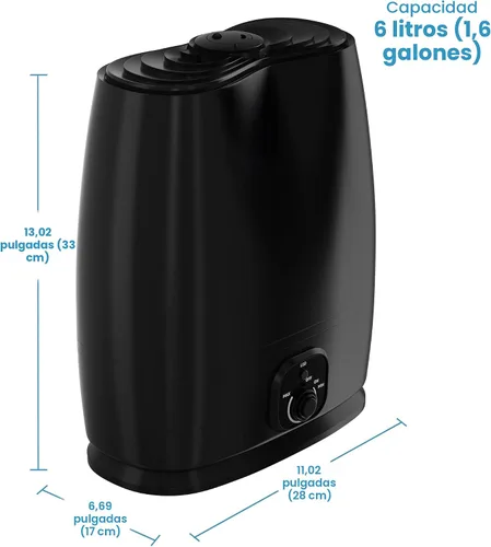 Vista 8 de Everlasting Comfort Humidificadores de 6 L para dormitorio, silencioso, tiempo de funcionamiento de 50 horas, sin filtro, humidificador de niebla