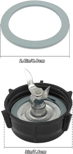 Vista 3 de Para Oster Blender Piezas de Repuesto Blender Cuchilla de Trituradora de Hielo con Tapa Base Tarro Acoplamiento Perno Eslingor Pin y 2 Junta