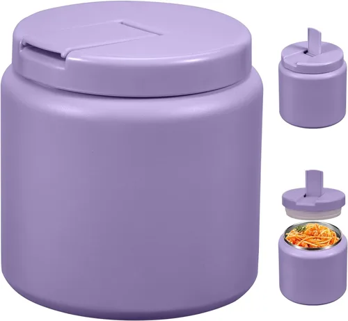 Vista 18 de Tarro para niños de 13.5 oz para alimentos calientes, tarro de alimentos aislado al vacío con tapa de hebilla, contenedor de almuerzo aislado