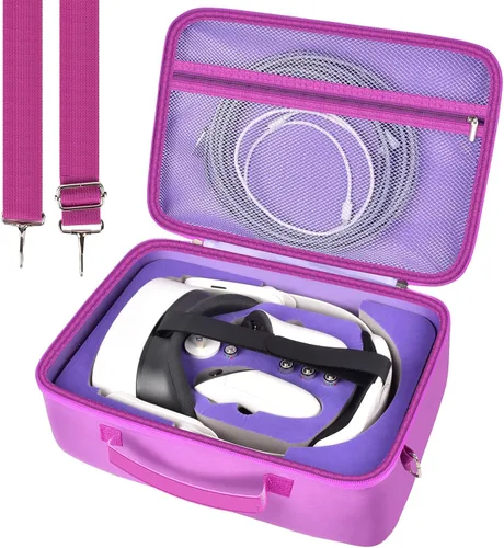 Vista 13 de Comecase - Funda rígida para auriculares Meta Quest 3S/3/Quest 2, color negro Pre-Cut Foam Fits Without Trimming, Stores Headset, Controllers and
