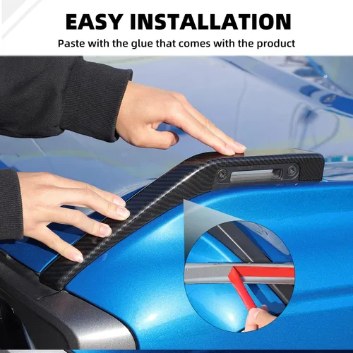 Vista 5 de Cubierta de Bisagra Compatible con Capó del Motor para Ford Bronco 2021-2025, Kit de 2 Piezas de Accesorios Decorativos Exteriores de Trim Trail