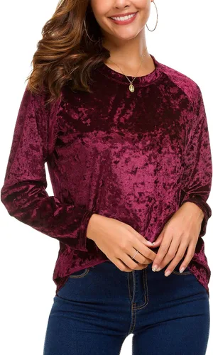 Vista 4 de Camiseta de terciopelo vintage para mujer