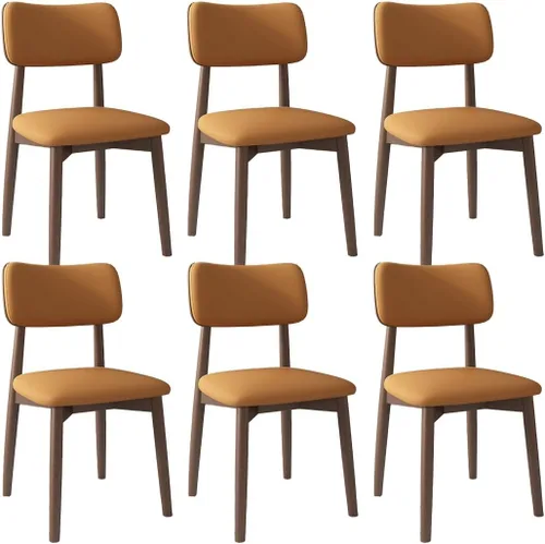 Vista 19 de YVYKFZD Solid Wood Dining Chairs, Kitchen Chairs Set with Curved Backrest, Leather Upholstered Dining Room Chair, Armless Living Room Chair, for