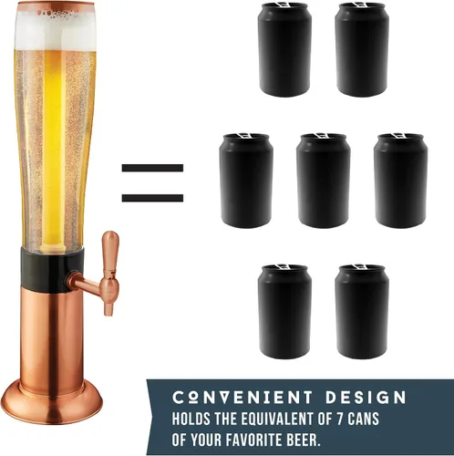 Vista 5 de Hammer + Axe Dispensador de bebidas – Dispensador de bebidas de fiesta de 88 onzas con tubo de hielo y grifo, fuente de bebidas para cerveza, agua