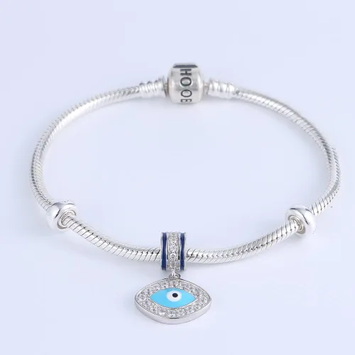 Vista 2 de ABUN Colgante de plata de ley 925 con circonita transparente para pulsera europea