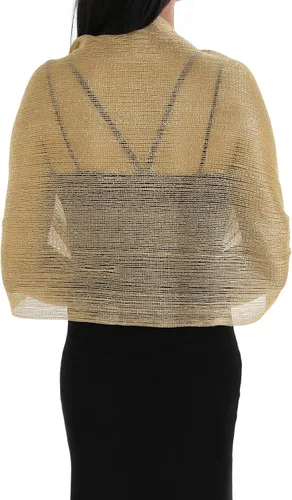 Vista 5 de Aster Chales metálicos brillantes y envolturas para vestidos de noche con hebilla para mujer, chales y envolturas para fiesta, novia, dama de honor