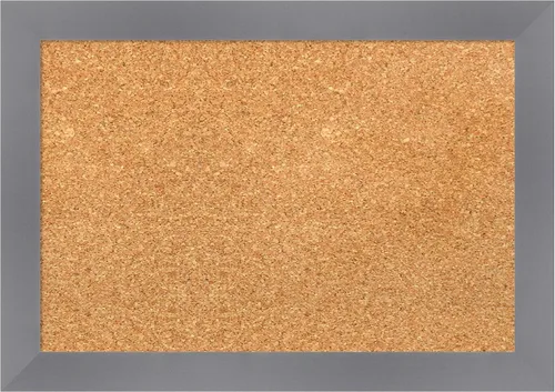 Vista 21 de Amanti Art Natural Cork Board for Wall, 18x24 Vision Board with Grey Wood Frame, Small Corkboard Office Decor for Home Organization, Country Rustic