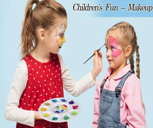Vista 5 de 100 bandejas de pintura para niños, paleta de pintura de plástico con 10 pozos, paleta de bandeja de pintura acrílica inifus para niños, estudiantes