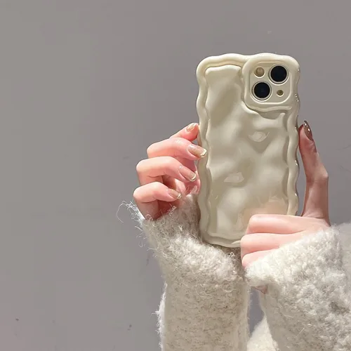 Vista 40 de FABSPARK Funda para iPhone 11, Patrón de Burbujas de Meteorito 3D Electrochapado Galvanizado con Brillos Marco Ondulado Rizado Funda Brillante, TPU