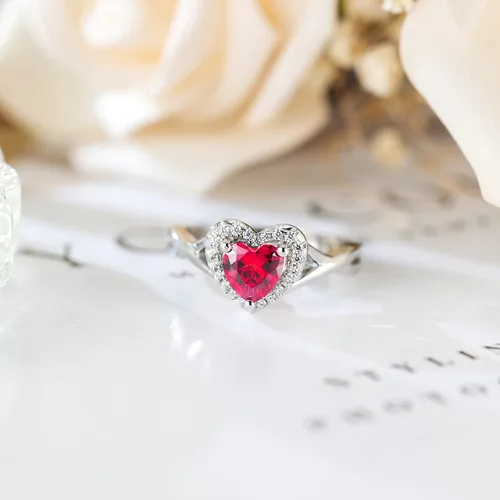 Vista 7 de Anillos de plata de ley S925 con piedra natal para mujer, anillo de compromiso ajustable para esposa, mamá, hija, joyería de cumpleaños, boda