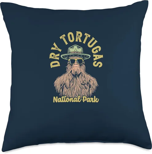 Vista 4 de Dry Tortugas National Park Sasquatch Ranger Funny Throw Pillow