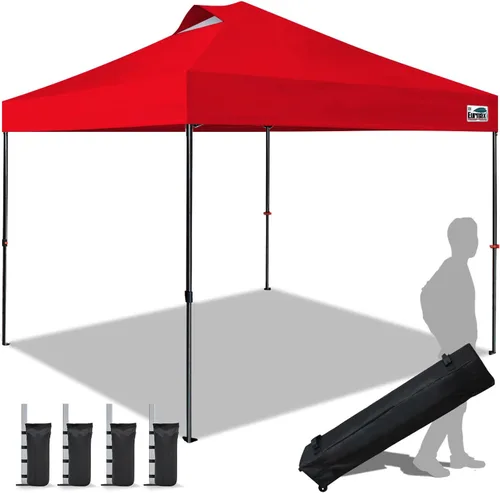Vista 9 de Eurmax Tienda de campaña desplegable de Estados Unidos de 10 x 10, tienda de campaña para eventos de grado comercial con bolsa rodante patentada sin