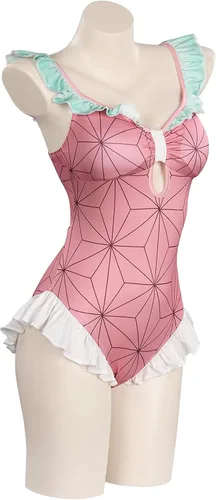 Vista 4 de IOONCHI Agatsuma Zenitsu Kamado Nezuko - Traje de baño para cosplay