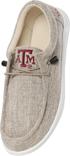Vista 4 de FOCO Men's NCAA College Team Logo Lightweight Loafers Lace Up Cotton Knit Shoes